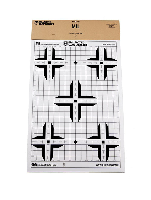 MIL Paper Target 5 per Pack, accessories, Black Carbon, Black Carbon