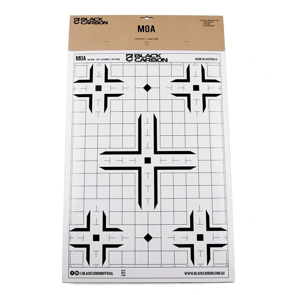MOA Paper Sight-In Target 5 Per Pack, accessories, Black Carbon, Black Carbon